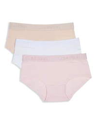 Calvin Klein Big Girls Logo Print Hipster Briefs, Pack of 3