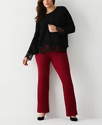 Ella Rafaella Plus Size Lace Trim Sleeveless Shell Sweater