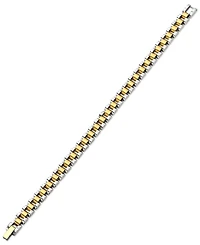 Men's Two-Tone Watch Link Chain Bracelet in Stainless Steel & Gold-Tone Ion-Plate