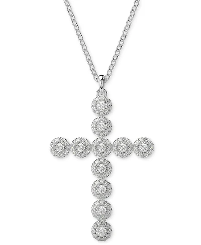 Swarovski Silver-Tone Insigne Crystal Cross Pendant Necklace
