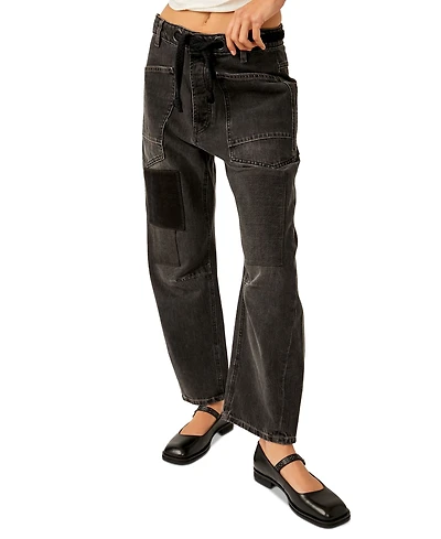 Free People Women's Moxie Cotton Low-Slung Barrel Jeans