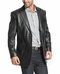 Bgsd Men Peak Lapel Two-Button Leather Blazer
