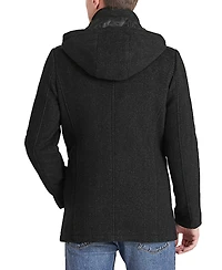 Bgsd Men Adam Herringbone Wool Car Coat with Bib