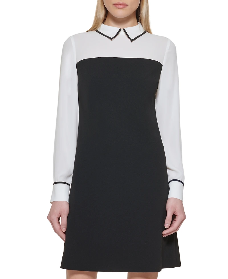 Tommy Hilfiger Petite Colorblocked Layered-Look Dress