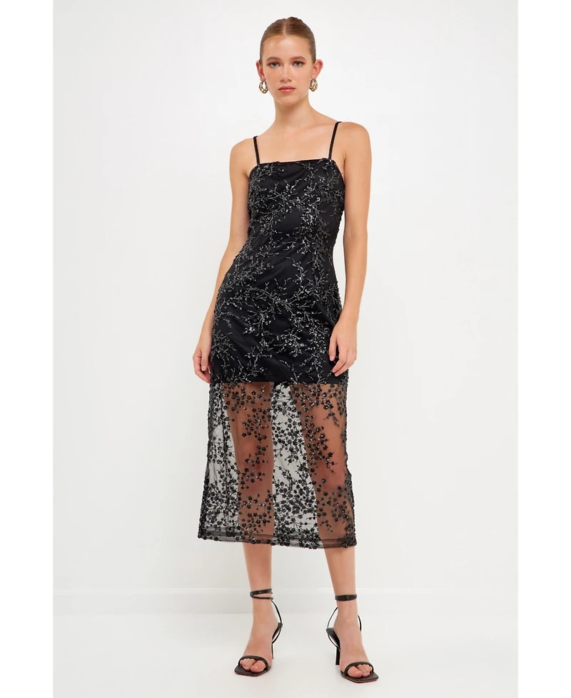 endless rose Women's Sequins Embroidered Cocktail Dress