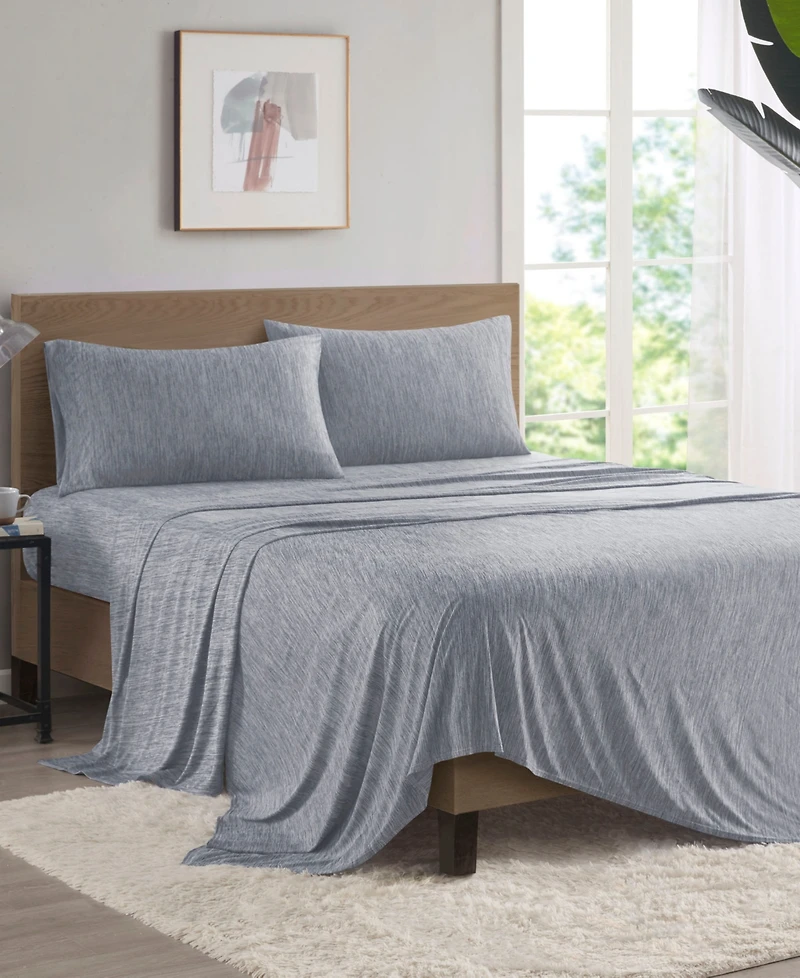 Urban Habitat Comfort Cool Jersey Knit Nylon Blend 4-Piece Sheet Set, Full