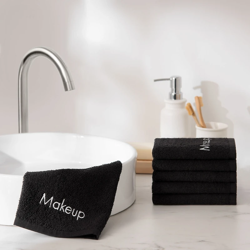 Embroidered Makeup Remover Towels (Pack of 6), 11x17 in., Color Options, 100% Cotton Fingertip