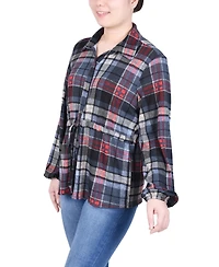 Ny Collection Petite Long Dolman Sleeve Drawstring-Waist Tunic Top