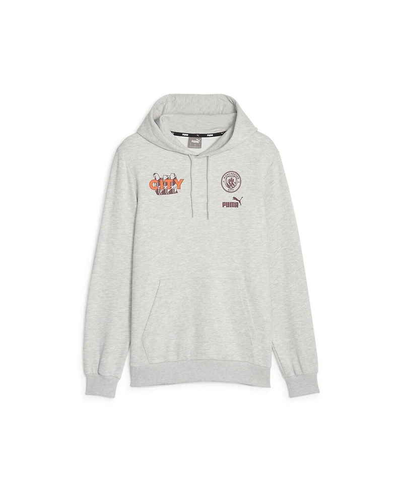 Men's Puma Heather Gray Manchester City FtblCore Graphic Pullover Hoodie