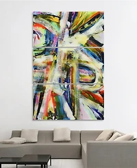 Empire Art Direct "Rock Star I Abc" Frameless Free Floating Tempered Glass Panel Graphic Wall Art Set of 3, 72" x 36" x 0.2" Each