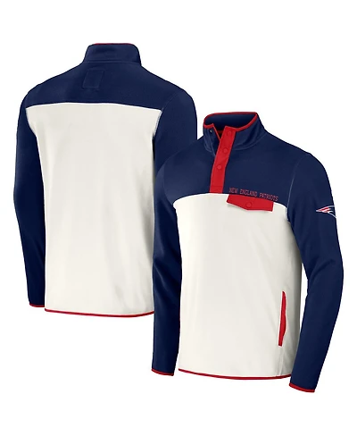Men's Nfl x Darius Rucker Collection by Fanatics Navy, Cream New England Patriots Micro Fleece Quarter-Snap Jacket