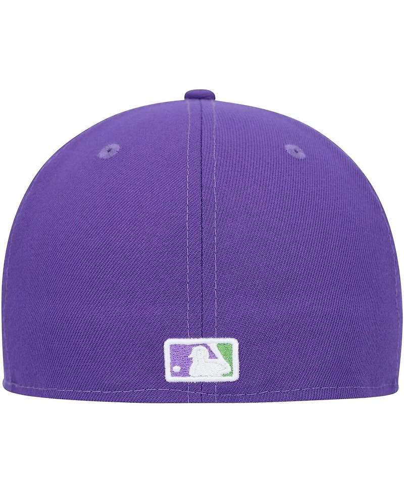Men's New Era Purple Cincinnati Reds Lime Side Patch 59FIFTY Fitted Hat