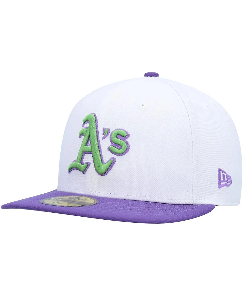 Men's New Era White Oakland Athletics 1989 World Series Side Patch 59FIFTY Fitted Hat