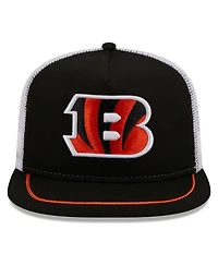 Men's New Era Black, White Cincinnati Bengals Original Classic Golfer Adjustable Hat