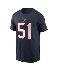 Men's Nike Will Anderson Jr. Navy Houston Texans 2023 Nfl Draft First Round Pick Player Name and Number T-shirt