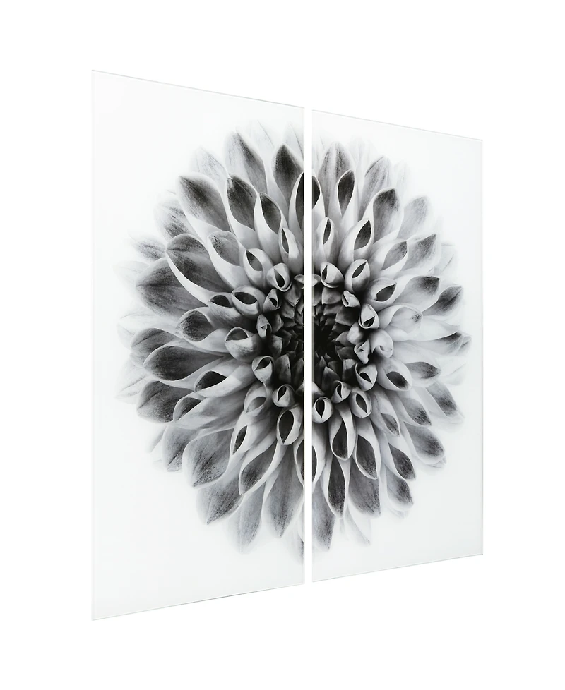 Empire Art Direct "Dahlia Ab" Frameless Free Floating Tempered Glass Panel Graphic Wall Art Set of 2, 72" x 36" x 0.2" Each