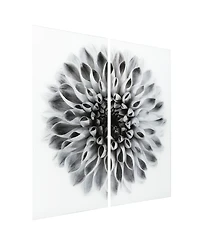 Empire Art Direct "Dahlia Ab" Frameless Free Floating Tempered Glass Panel Graphic Wall Art Set of 2, 72" x 36" x 0.2" Each