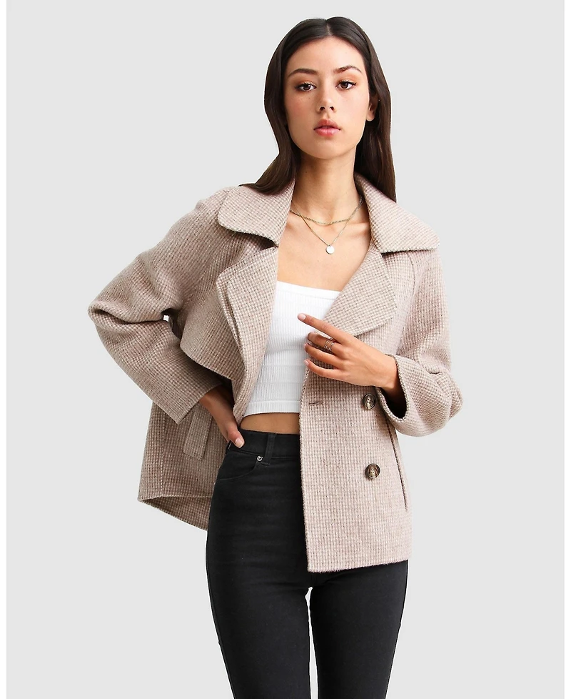 Belle & Bloom Women's I'm Yours Wool Blend Peacoat
