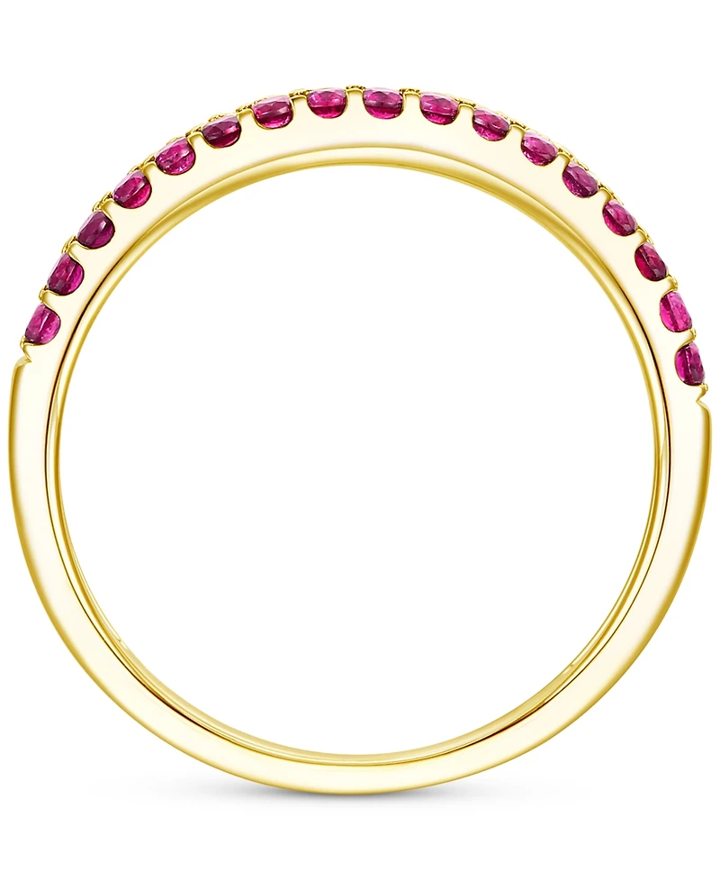 Amethyst (1/4 ct. t.w.) & Lab-Grown White Sapphire Two Row Stack Ring 14k Gold-Plated Sterling Silver (Also Additional Gemstones)
