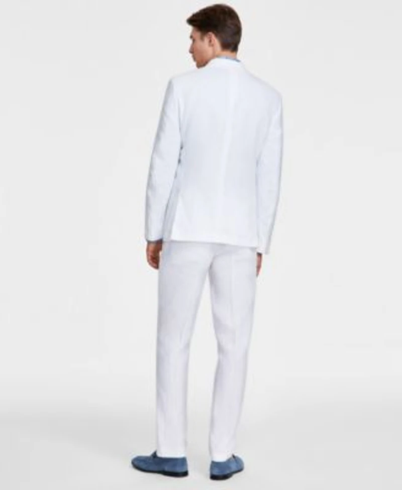 Bar Iii Mens Slim Fit White 100 Linen Suit Separates Created For Macys