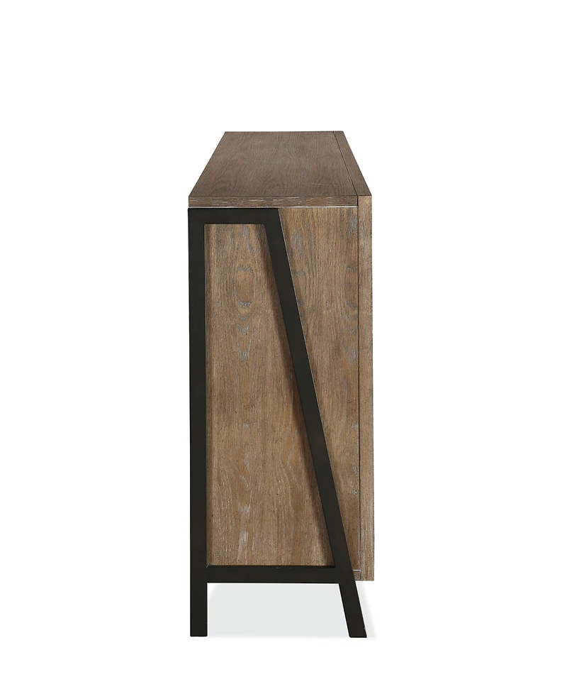 Finch 42" Wood and Metal Accent Bookcase