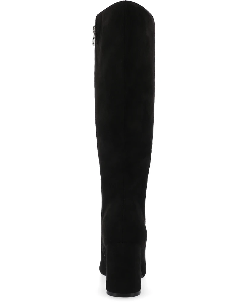 Journee Collection Women's Ameylia Block Heel Knee High Dress Boots