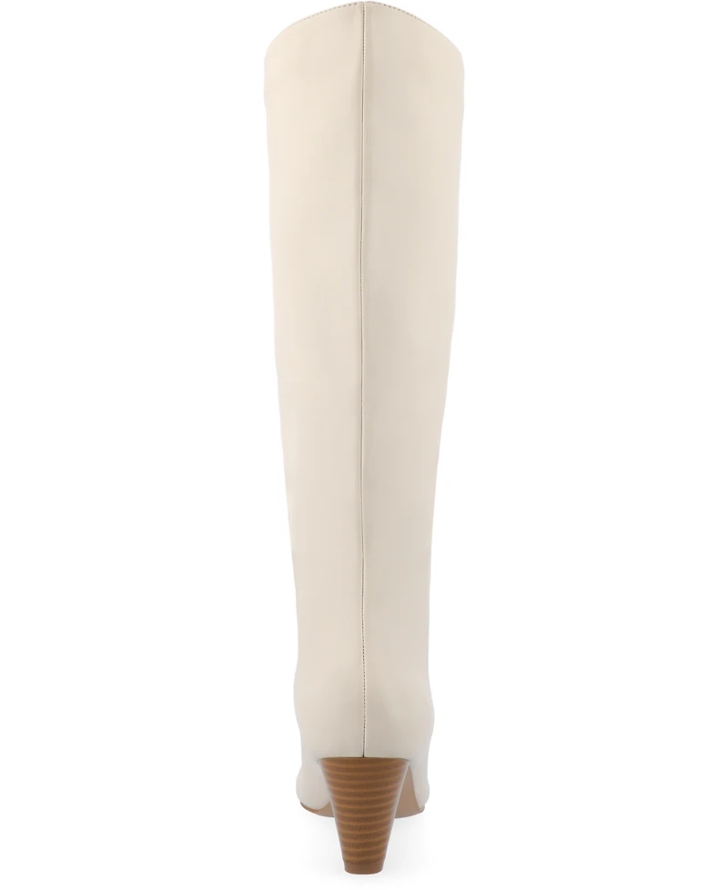 Journee Collection Women's Jovey Kitten Heel Tall Boots