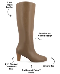 Journee Collection Women's Jovey Kitten Heel Tall Boots