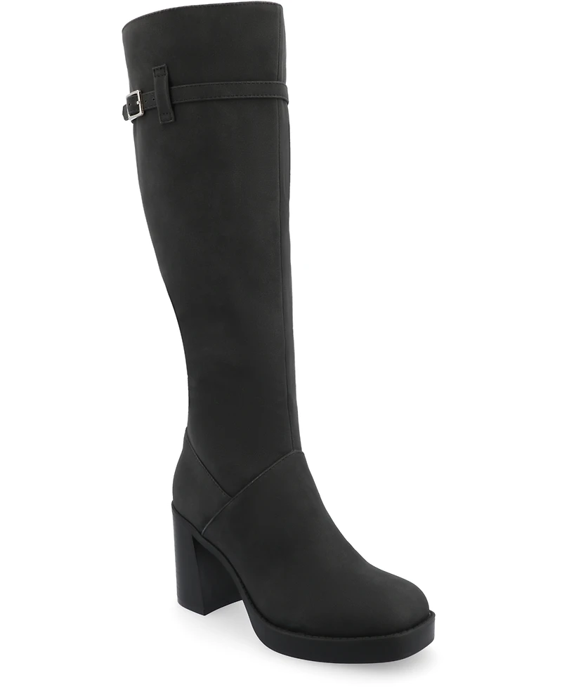 Journee Collection Women's Letice Square Toe Platform Knee High Boots