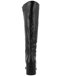Journee Collection Women's Romilly Wide Width Round Toe Block Heel Knee High Boots