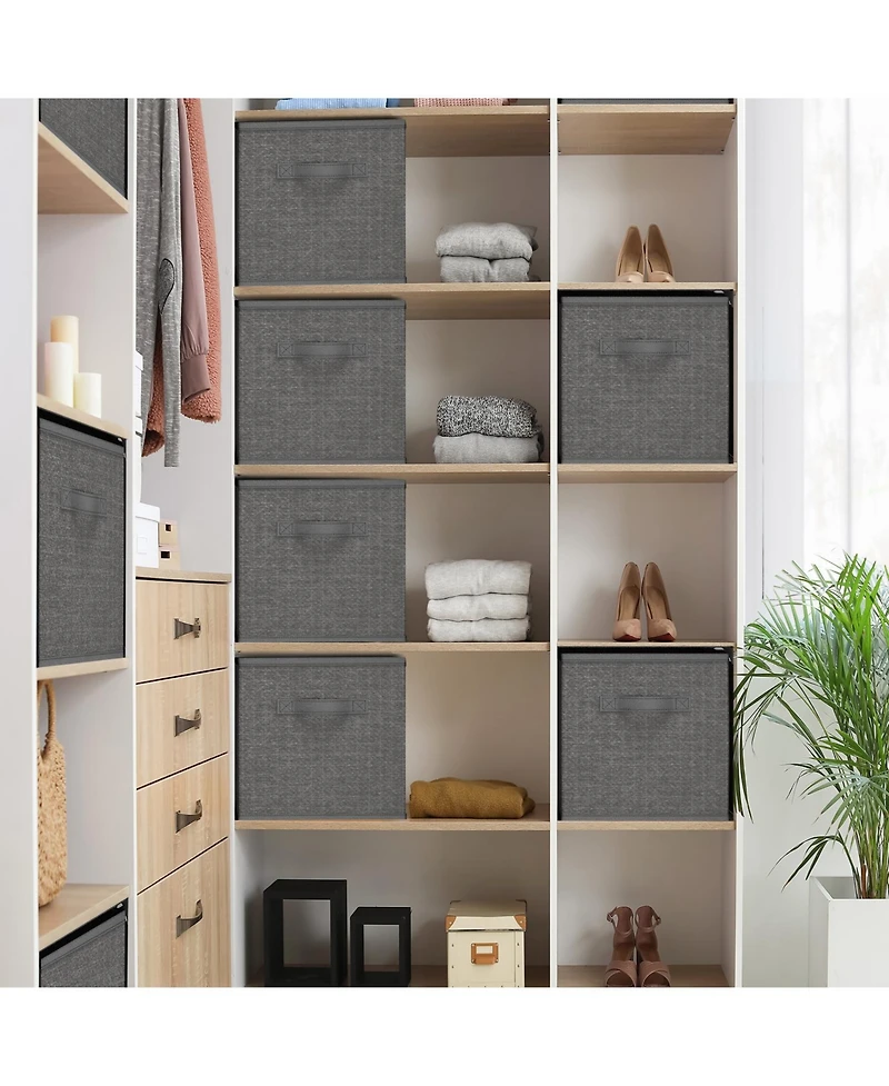 Nestl Foldable Fabric Cube Storage Bins with Handles - 9 Pack
