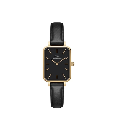 Daniel Wellington Women's Quadro Sheffield Black Leather Watch 20 x 26mm
