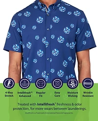 Society of Threads Men's Regular-Fit Non-Iron Performance Stretch Floral Circle-Print Button-Down Shirt