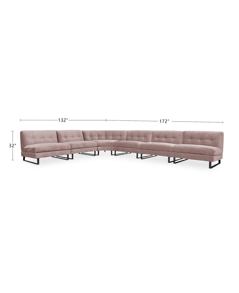 Closeout! Kathya 197" 6-Pc. Fabric Modular Sectional, Created for Macy's