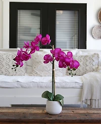 Nearly Natural 19" Artificial Orchid with Decorative Vase