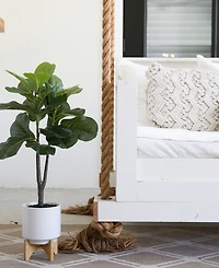 Nearly Natural 33" Artificial Fiddle Fig with Stand Planter