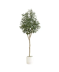 Nearly Natural 72" Artificial Olive Tree with Decorative Planter