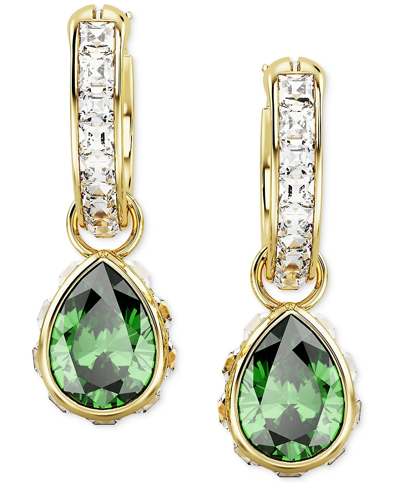 Swarovski Gold-Tone Mixed Crystal Charm Hoop Earrings