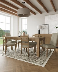 Davie Rectangular 7pc Dining Set (Table, 4 Ladder Side Chair & 2 Upholstered Chairs)