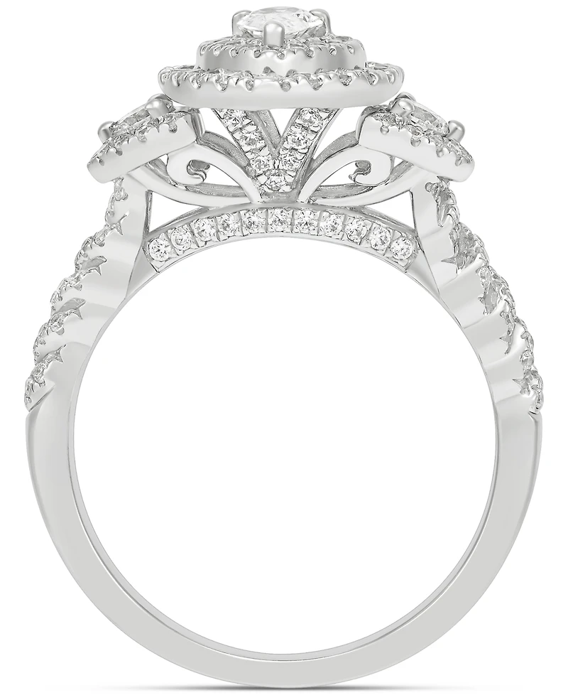Diamond Pear-Cut Halo Engagement Ring (1 ct. t.w.) in 14k White Gold