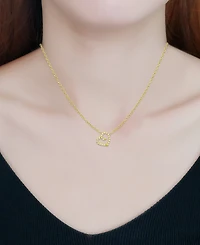Giani Bernini Cubic Zirconia Open Heart Pendant Necklace, 16" + 2" extender, Created for Macy's