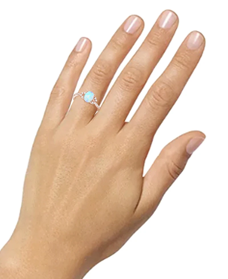Citrine (1 ct. t.w.) & Lab-Grown White Sapphire (1/4 Ring 14k Gold-Plated Sterling Silver (Also Additional Gemstones)