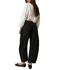 Free People Women's We The Free Good Luck Mid-Rise Barrel Jeans