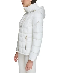 Calvin Klein Women's Faux-Fur-Trim Hooded Puffer Coat, Created for Macy's