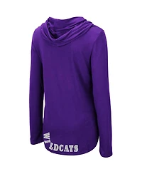 Women's Colosseum Purple Kansas State Wildcats My Lover Lightweight Hooded Long Sleeve T-shirt