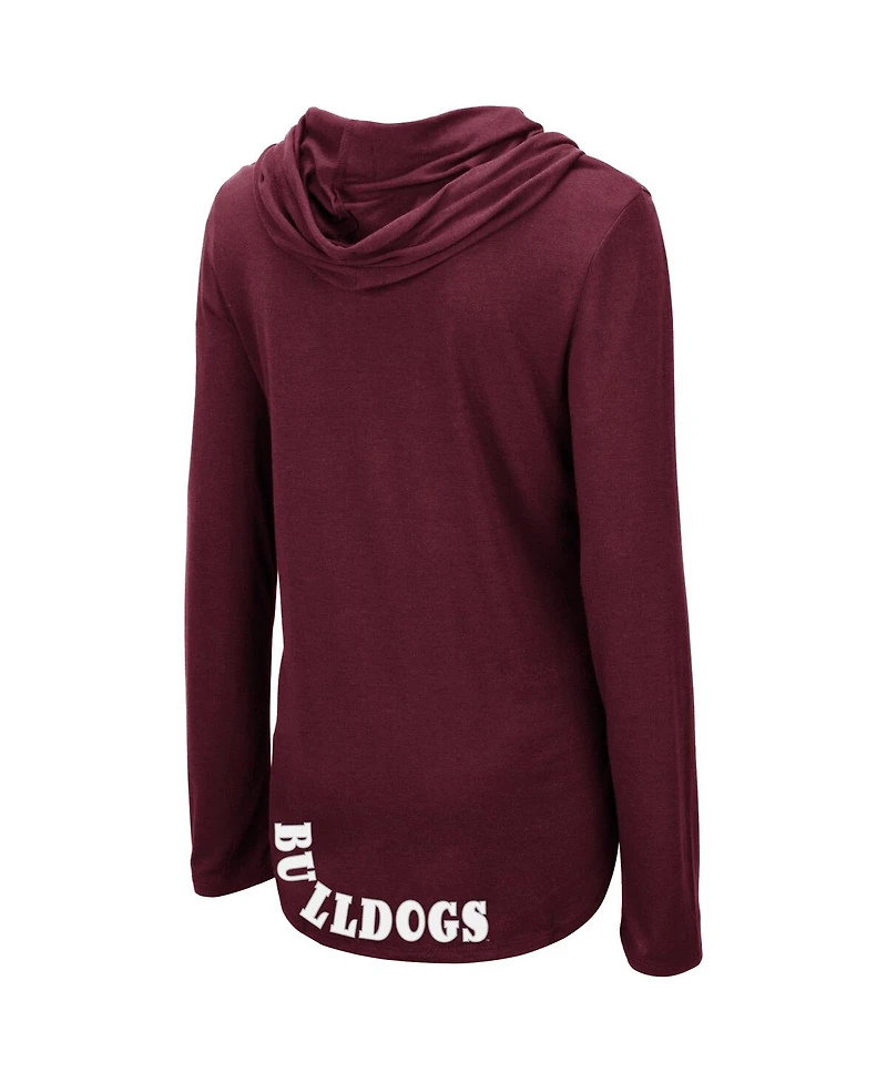 Women's Colosseum Maroon Mississippi State Bulldogs My Lover Lightweight Hooded Long Sleeve T-shirt