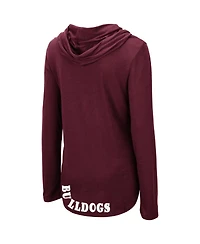 Women's Colosseum Maroon Mississippi State Bulldogs My Lover Lightweight Hooded Long Sleeve T-shirt
