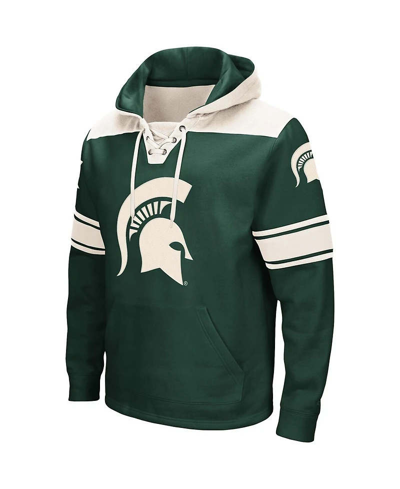 Men's Colosseum Green Michigan State Spartans 2.0 Lace-Up Pullover Hoodie