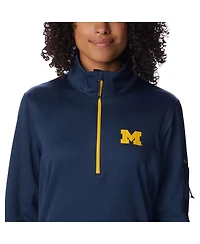 Women's Columbia Navy Michigan Wolverines Park View Omni-Wick Half-Zip Top