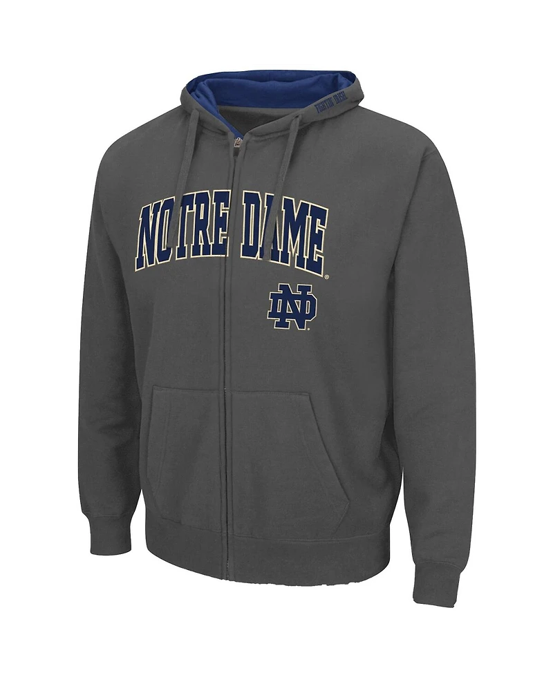 Men's Colosseum Notre Dame Fighting Irish Arch and Logo 3.0 Full-Zip Hoodie